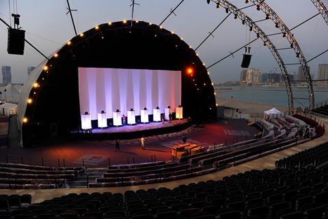 The open-air cinema at the festival's new home, Katara